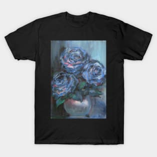 Abstract Roses on Silk T-Shirt